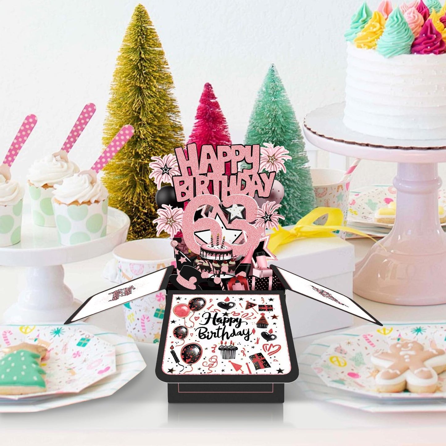 70th Birthday Card, 70th Birthday Decorations for Women Men, Happy Birthday 3D Cards for 70 Year Old Grandpa Grandma, Birthday Gift Box for Mother Dad