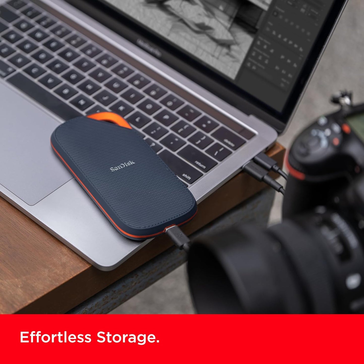 4TB SanDisk Extreme PRO Portable SSD with USB4, Up to 3800 MB/s Read and 3700MB/s Write, USB-C, USB 3.2, Backwards Compatible, IP65 Water and Dust Resistance - SDSSDE82-4T00-G25