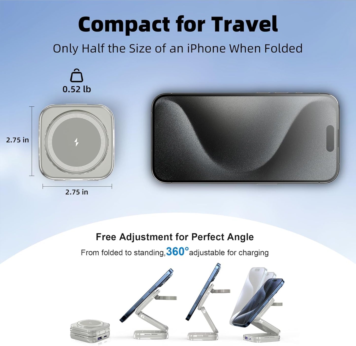 5-in-1 Wireless Charger for Magsafe, AC ISLAND Aluminum Travel Charging Station for Apple, 15W Snap Magnetic Multi Charging Stand Dock for iPhone 16/15/14/13 Apple Watch AirPods (with 35W GaN Adapter)