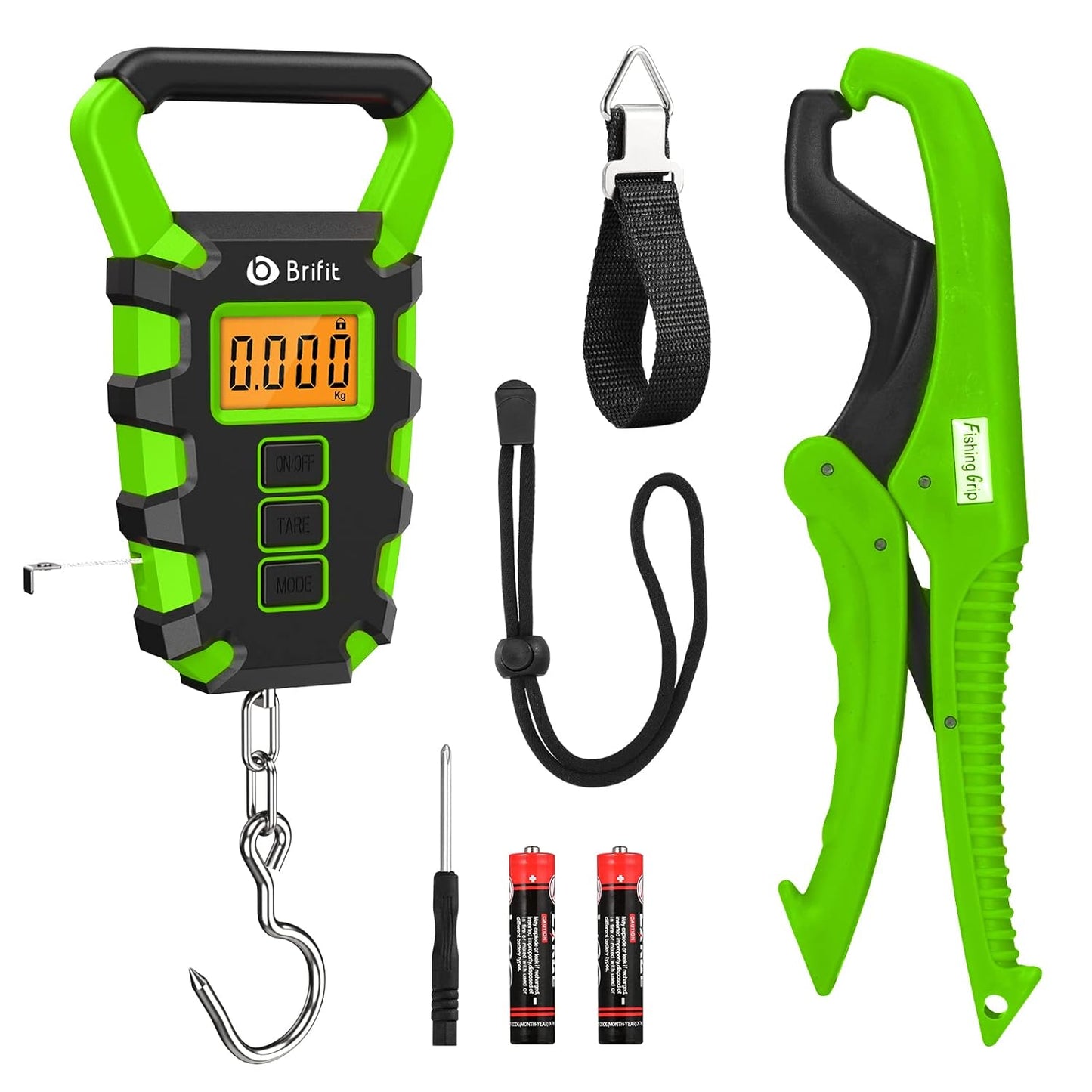 Upgraded Digital Fishing Scale with Ruler, 15g/50kg Electronic Digital Luggage Scale, 110lb Max Fishing Postal Hanging Hook Scale with Measuring Tape, Backlit LCD Display (Batteries Included)