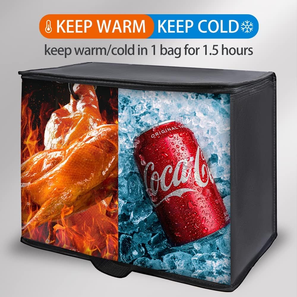 Purilite Select™ Insulated Food Delivery Bag – Extra Large Thermal Carrier for Hot & Cold Food Transport