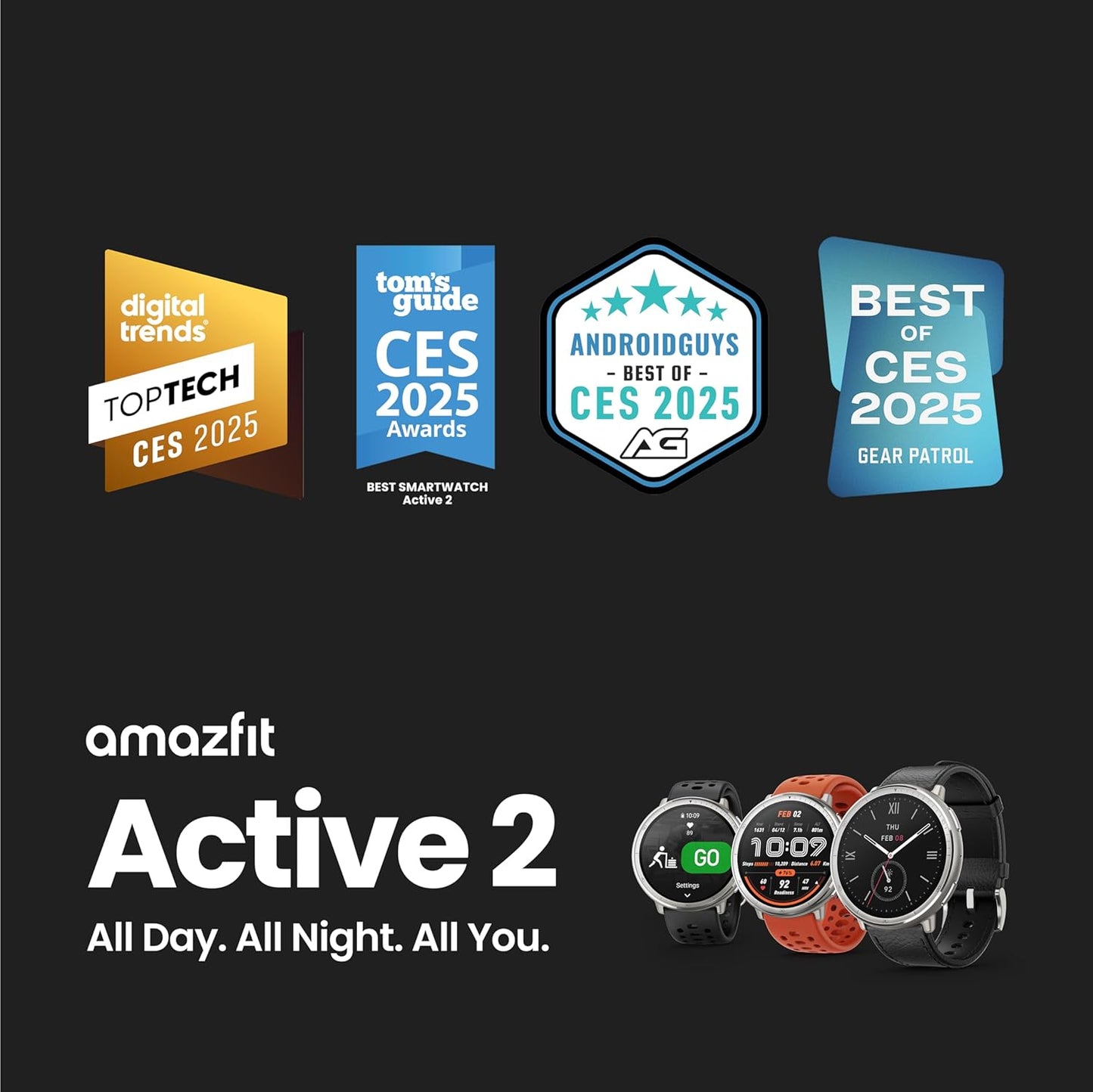 Amazfit Active 2 Smart Watch 44mm, GPS Maps with Direction, Fitness Tracker, 10 Day Battery, Sleep Monitor, 160+ Sport Modes, Water Resistant, for Android & Apple iPhone, Black Sport Silicone