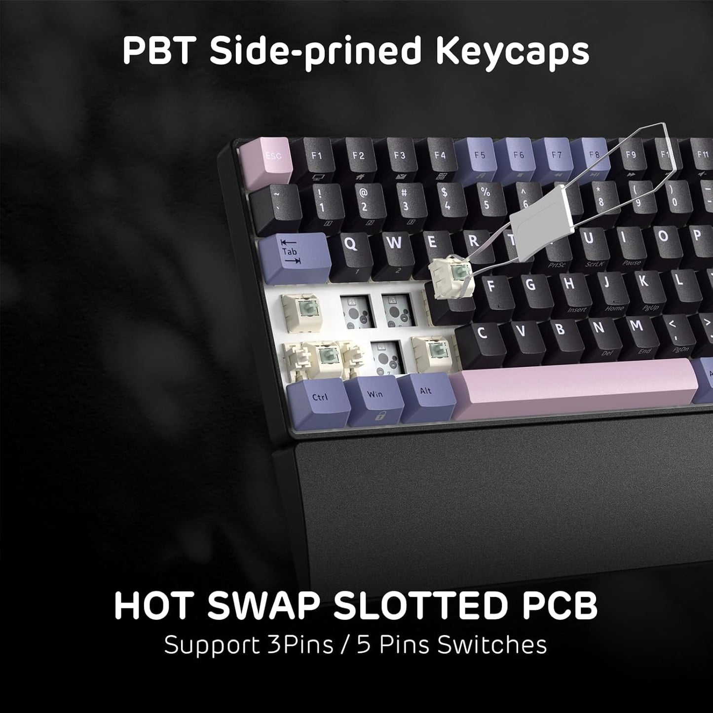 RK ROYAL KLUDGE RK96 RGB Limited Ed, 90% 96 Keys Wireless Triple Mode BT5.0/2.4G/USB-C Hot Swappable Mechanical Keyboard w/Wrist Rest, Software Support, Linear Viridian Switches, MARRS Green