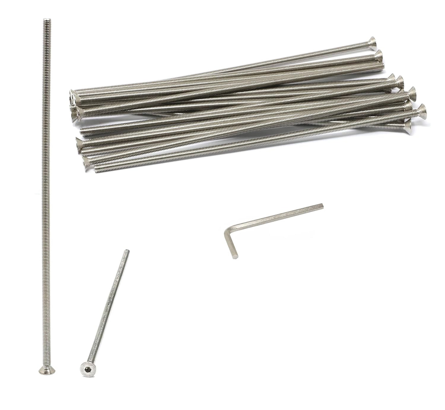 iexcell 5 Pcs M8 x 80mm Thread Pitch 1.25 mm Stainless Steel 304 Hex Socket Flat Head Cap Screws Bolts Kit