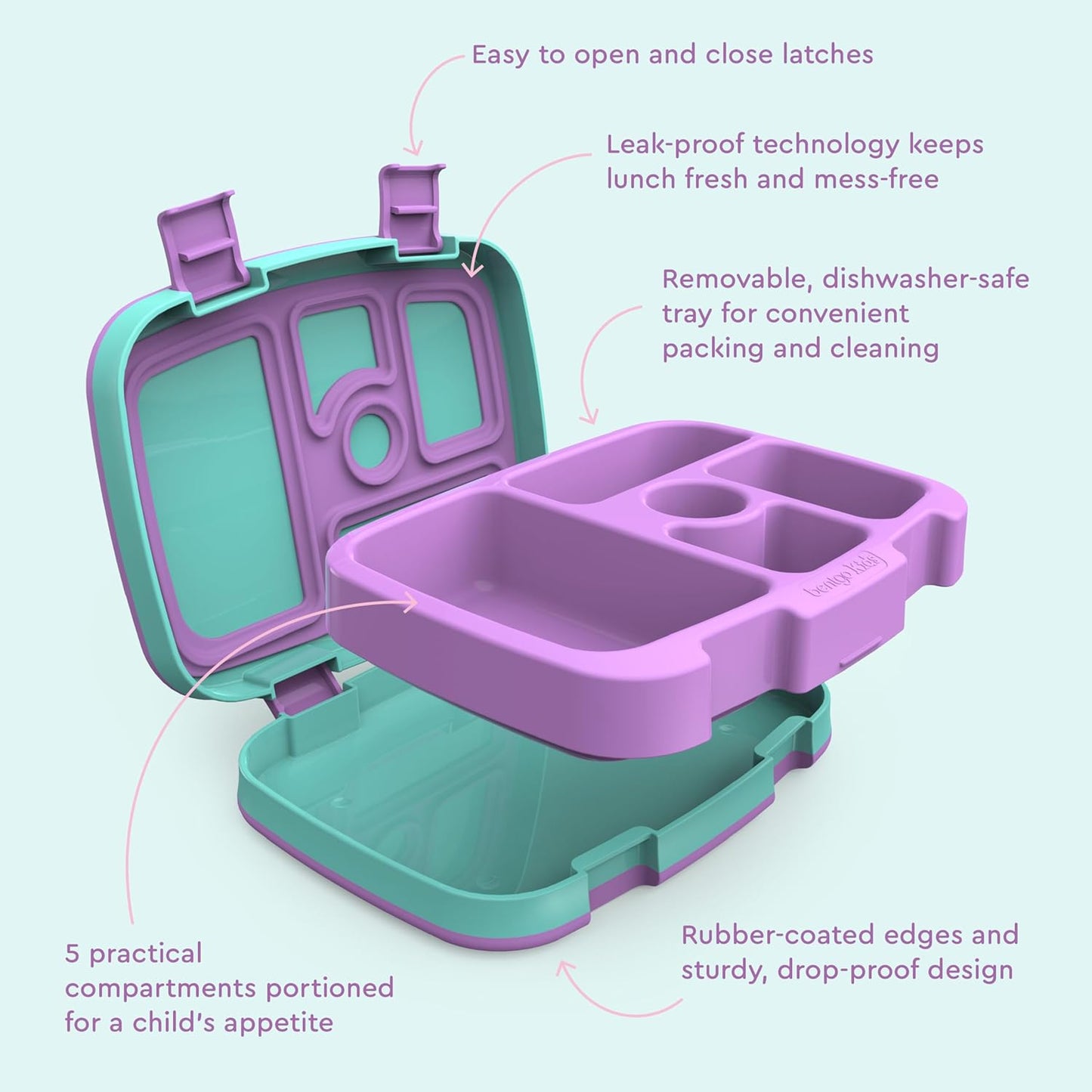 Bentgo Kids Prints Leak-Proof, 5-Compartment Bento-Style Kids Lunch Box - Ideal Portion Sizes for Ages 3 to 7 - BPA-Free, Dishwasher Safe, Food-Safe Materials - 2021 Collection (Llamas)