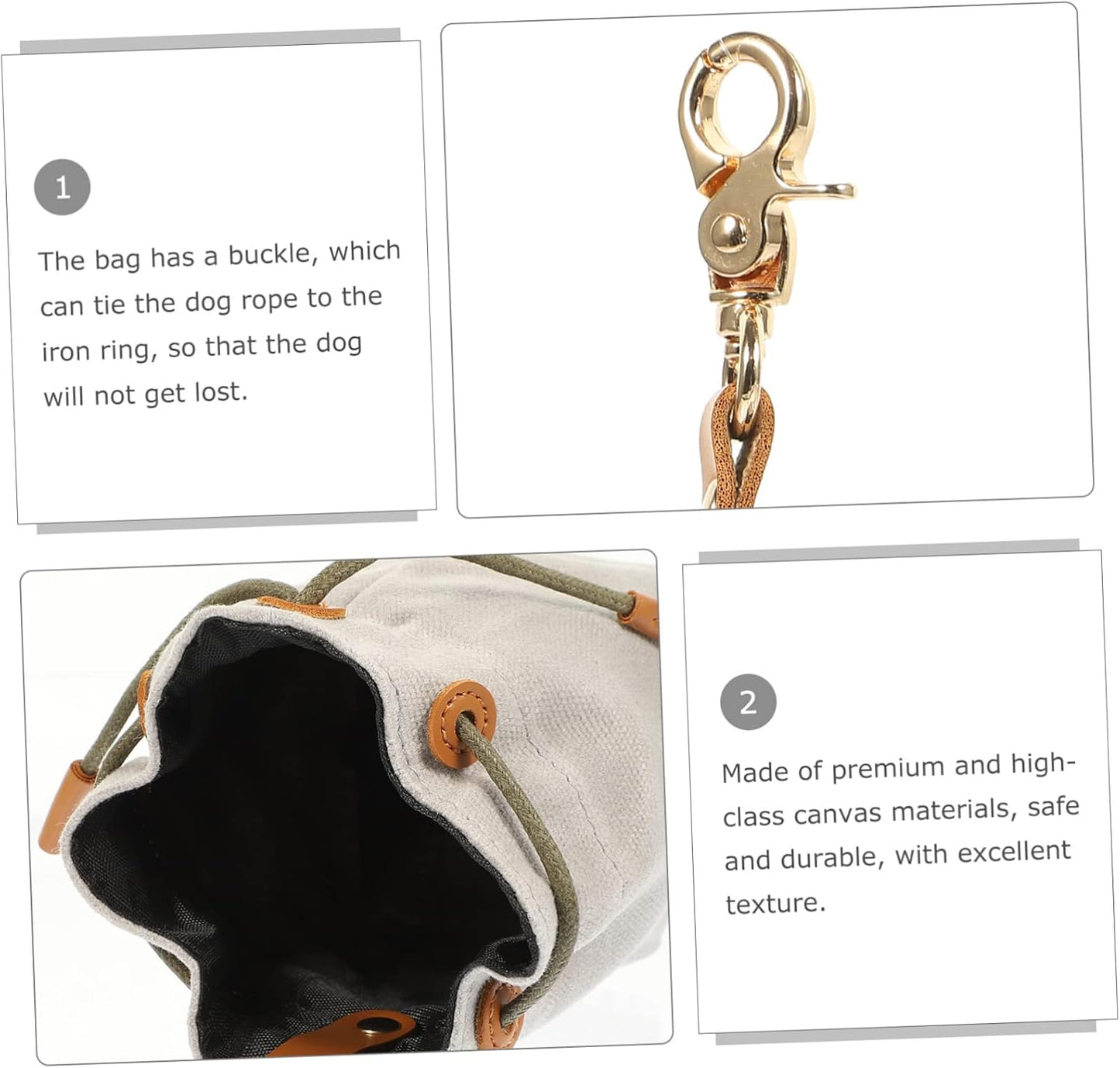 MINAOLULUS Dog Training Treat Pouch Portable Canvas Snack Holder for Outdoor Adventures for Treats Keys and
