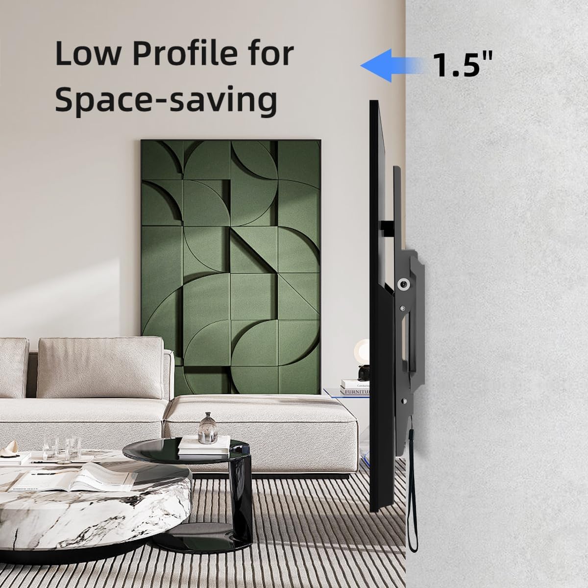 Suptek Tilt TV Wall Mount Bracket for Most 26-60 inch LED, LCD and Plasma TV, Mount with Max 400x400mm VESA and 99lbs Loading Capacity, Fits Studs 16" Apart, Low Profile with Bubble Level