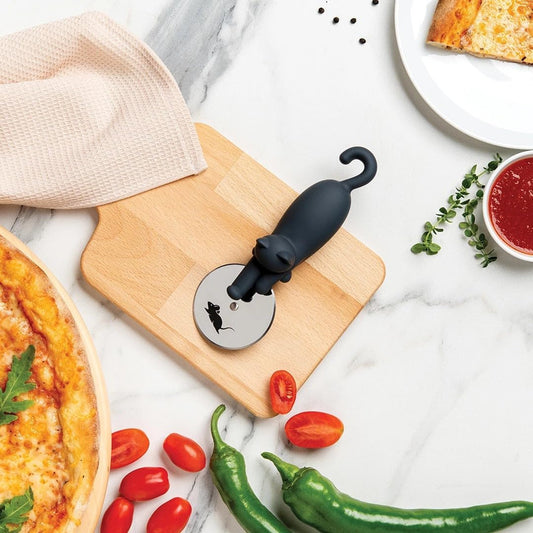 Kitty Cut Pizza Cutter Wheel – Stainless Steel Cat-Shaped Pizza Slicer, Ergonomic Handle, Fun Kitchen Gadget and Gift for Cat Lovers, Easy to Clean - PuriLite