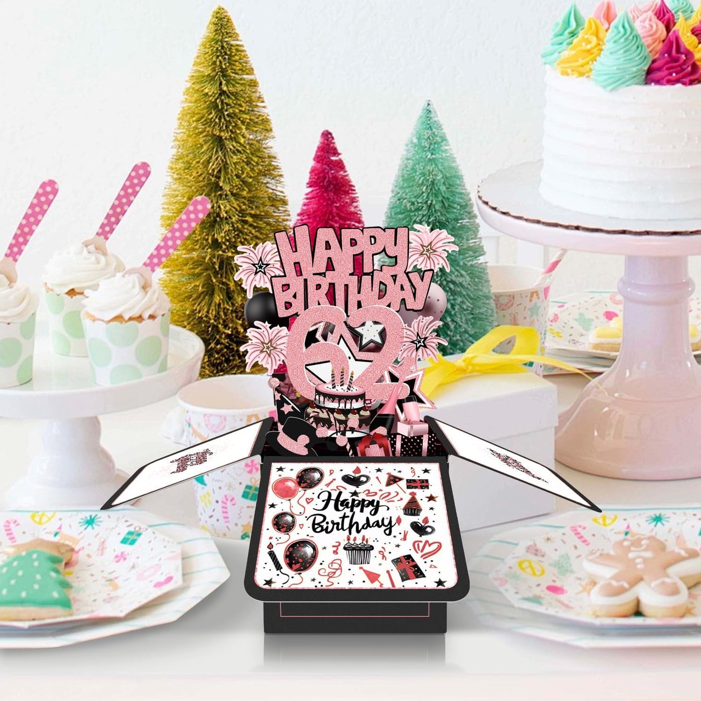 70th Birthday Card, 70th Birthday Decorations for Women Men, Happy Birthday 3D Cards for 70 Year Old Grandpa Grandma, Birthday Gift Box for Mother Dad