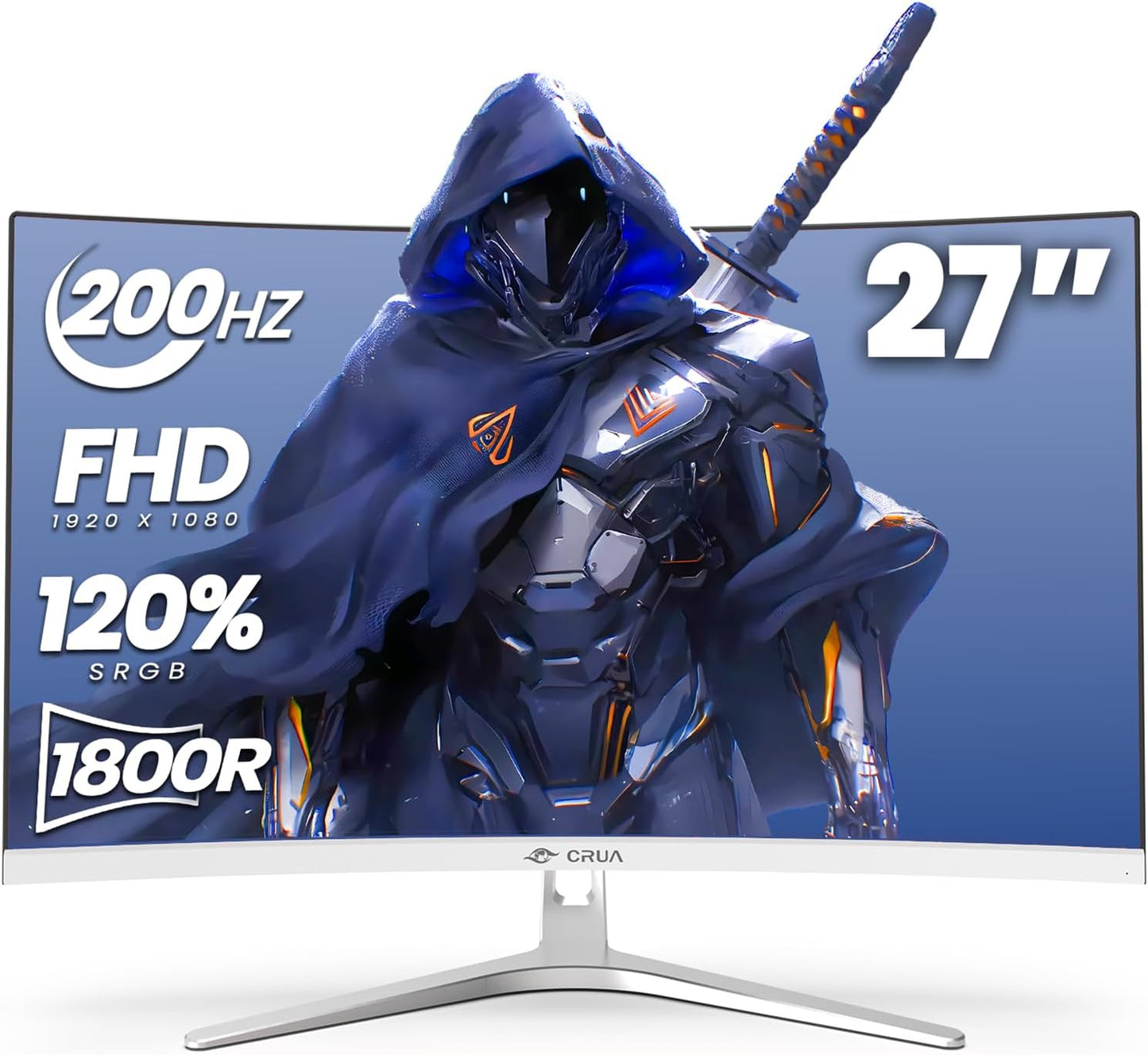 CRUA 34 Inch Gaming Monitor 144Hz, WQHD 3440X1440P Ultrawide Curved Monitor, 21:9 1500R 120% sRGB Computer Display Support Freesync, PIP/PBP, HDMI 2.0 & DP 1.4, Wall Mountable/Tilt Adjustable-Black