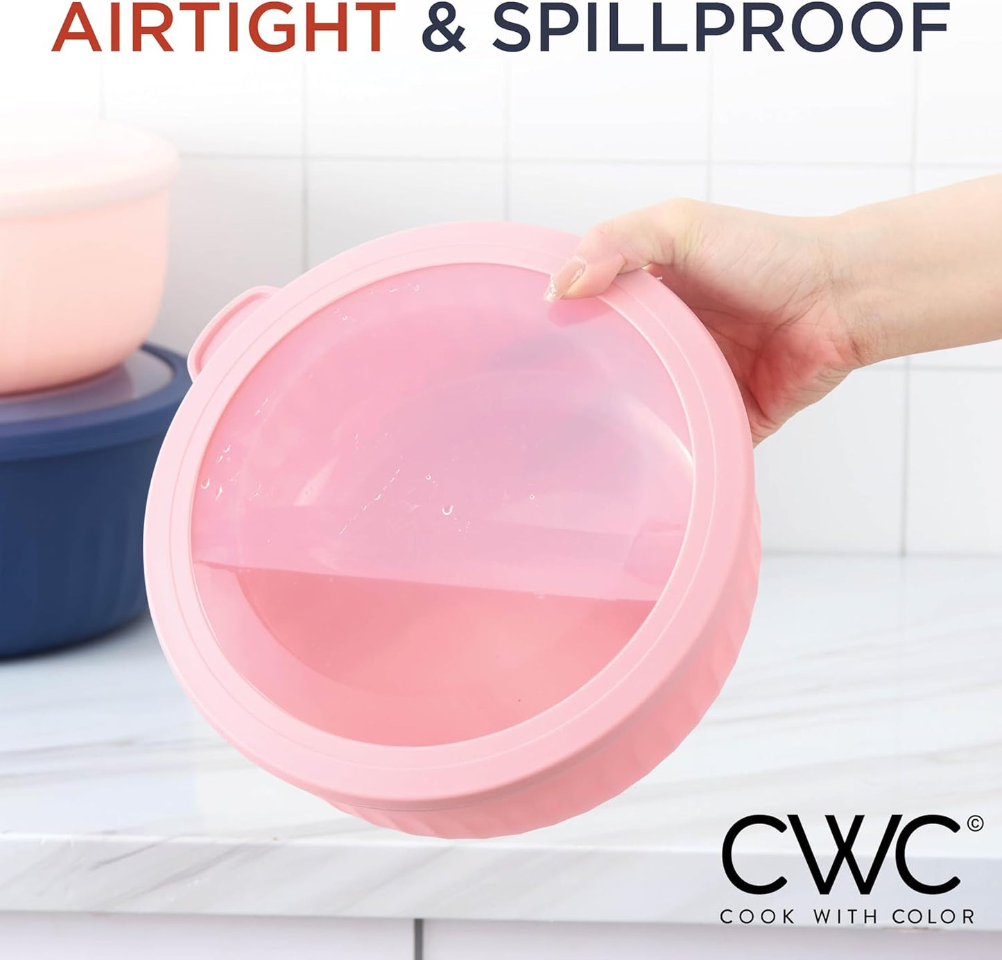 COOK WITH COLOR Prep Bowls with Lids- 8 Piece Nesting Plastic Small Mixing Bowl Set with Lids (Teal Ombre)