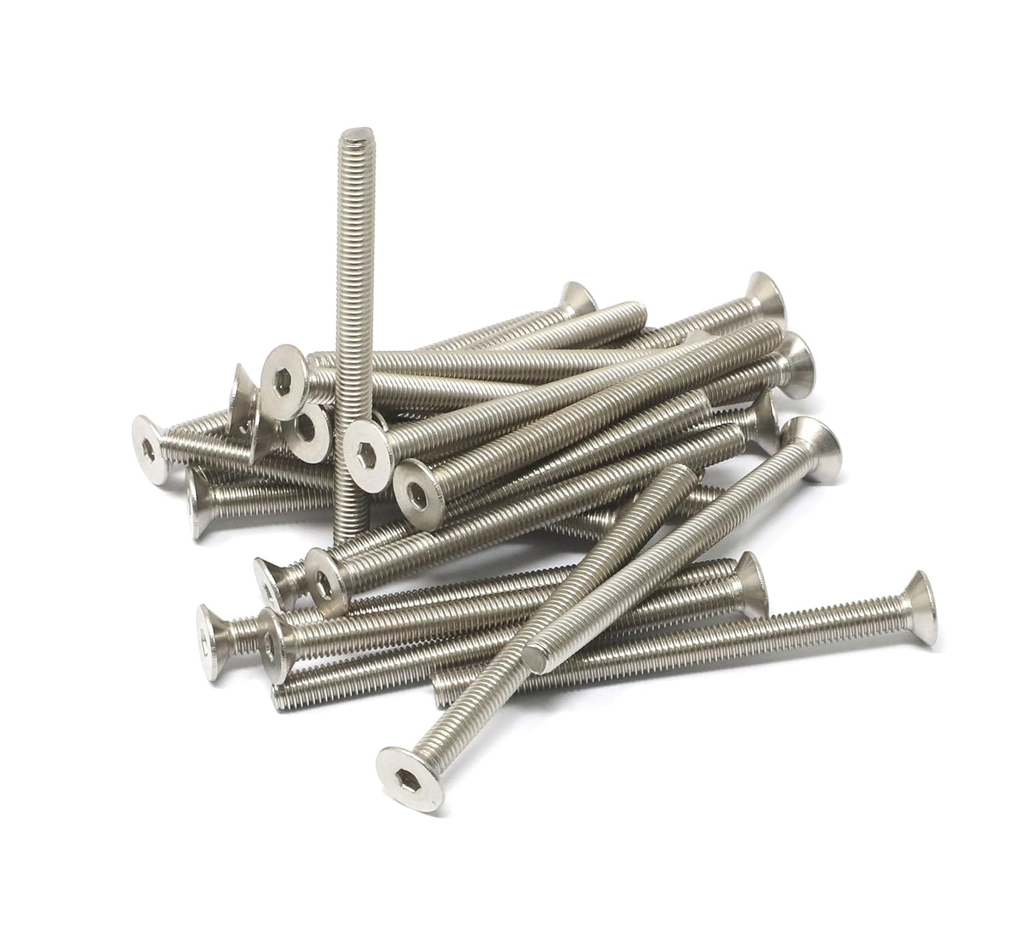 iexcell 5 Pcs M8 x 80mm Thread Pitch 1.25 mm Stainless Steel 304 Hex Socket Flat Head Cap Screws Bolts Kit