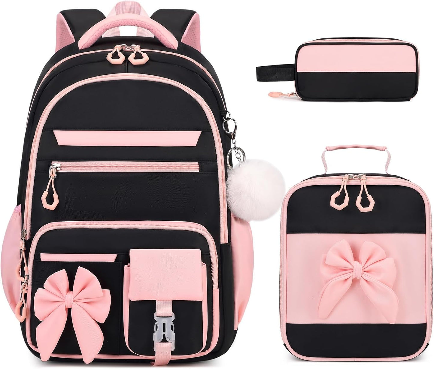 DIGOBAY Backpack for Girls, 3PCS Girls Backpack with Lunch Bag Pencil Case, Kids Backpack for Kindergarten Elementary School