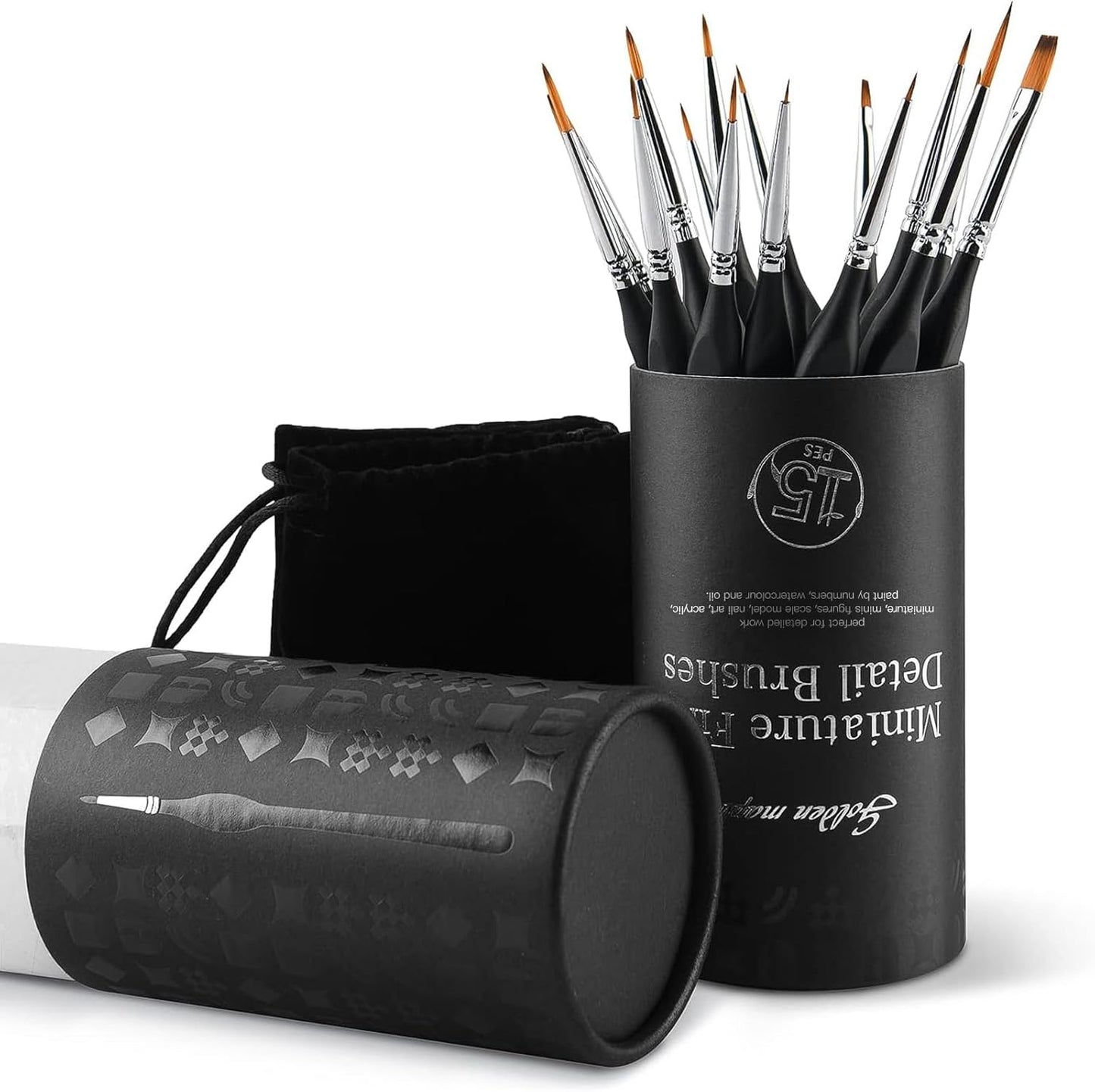 Detail Paint Brushes Set 10pcs Miniature Brushes for Fine Detailing & Art Painting - Acrylic, Watercolor,Oil,Models
