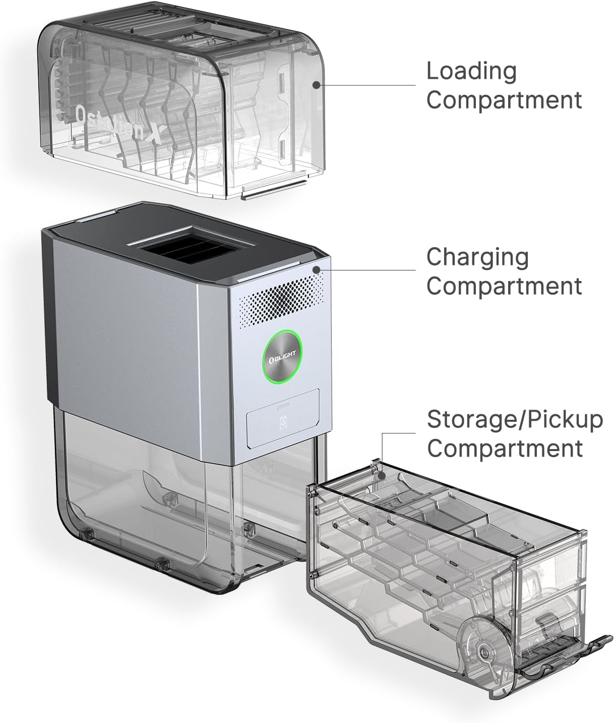OLIGHT Ostation X 3-in-1 Smart Battery Charger with Charging Testing & Storage, Exclusively for 36 AAA Ni-MH Batteries, No Polarity Check Needed, Bad Battery Detection, App Monitoring (Grey)