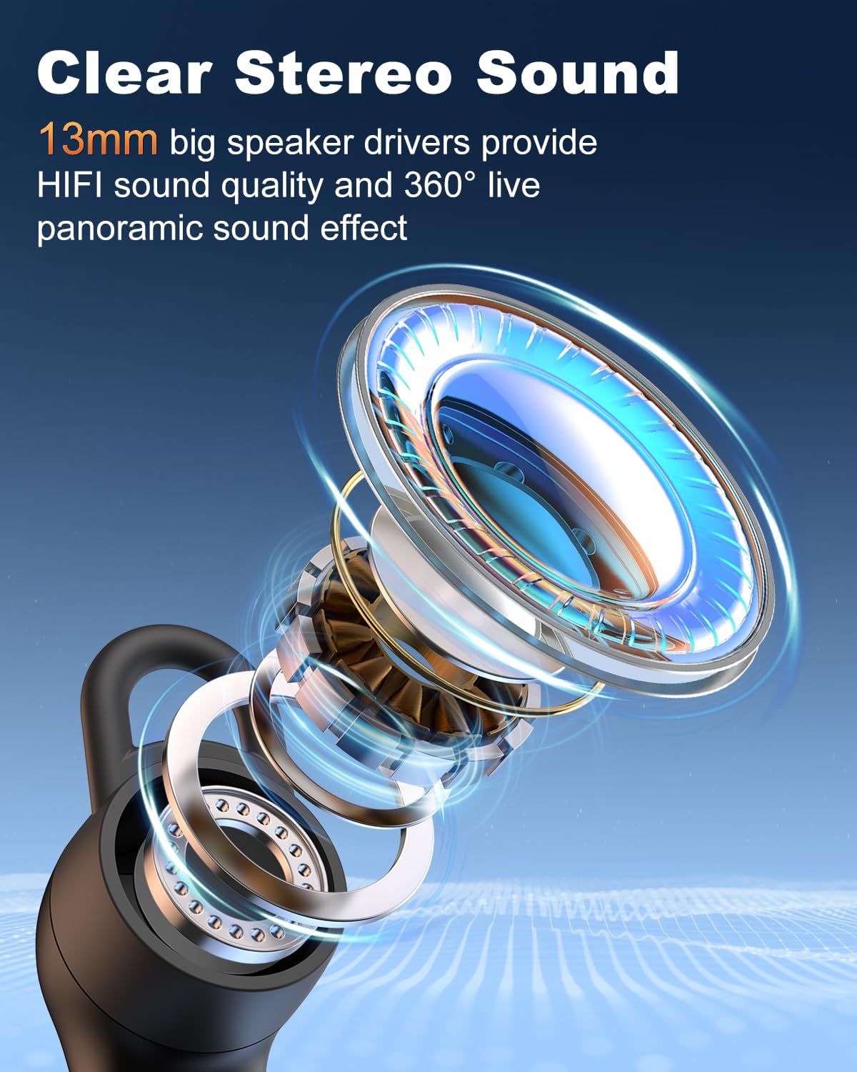 Bluetooth Headset V5.1 Bluetooth Earpiece with 500mAh Charging Case ENC Noise Canceling Mic, LED Battery Display Hands-Free Single-Ear Earbud for Cell Phone Business Calls