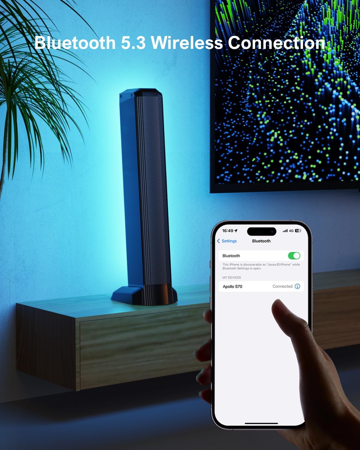 ULTIMEA 5.0ch Sound Bar for Smart TV, PC Soundbar with RGB Light, Detachable Soundbar with App Control, 120W Peak Power, Bluetooth 5.3 TV Sound Bar, HDMI-ARC/Opt/AUX, Wall Mount, Apollo S70