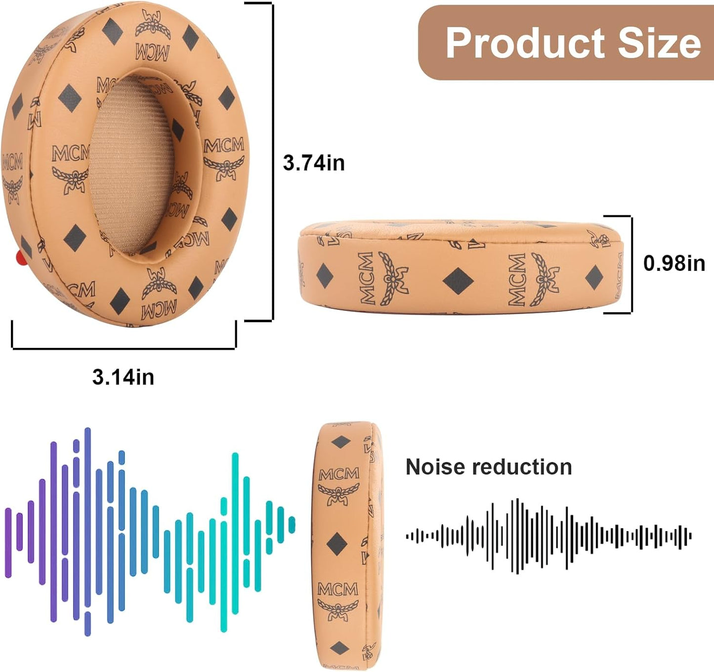 Studio 3 Ear Pads Cushions Replacement Earpads for Beats Studio 2 & Studio 3 Wired & Wireless Headphones,Ear Cushions Memory Foam Earpads with Soft Protein Leather Replacement Parts -White Floral