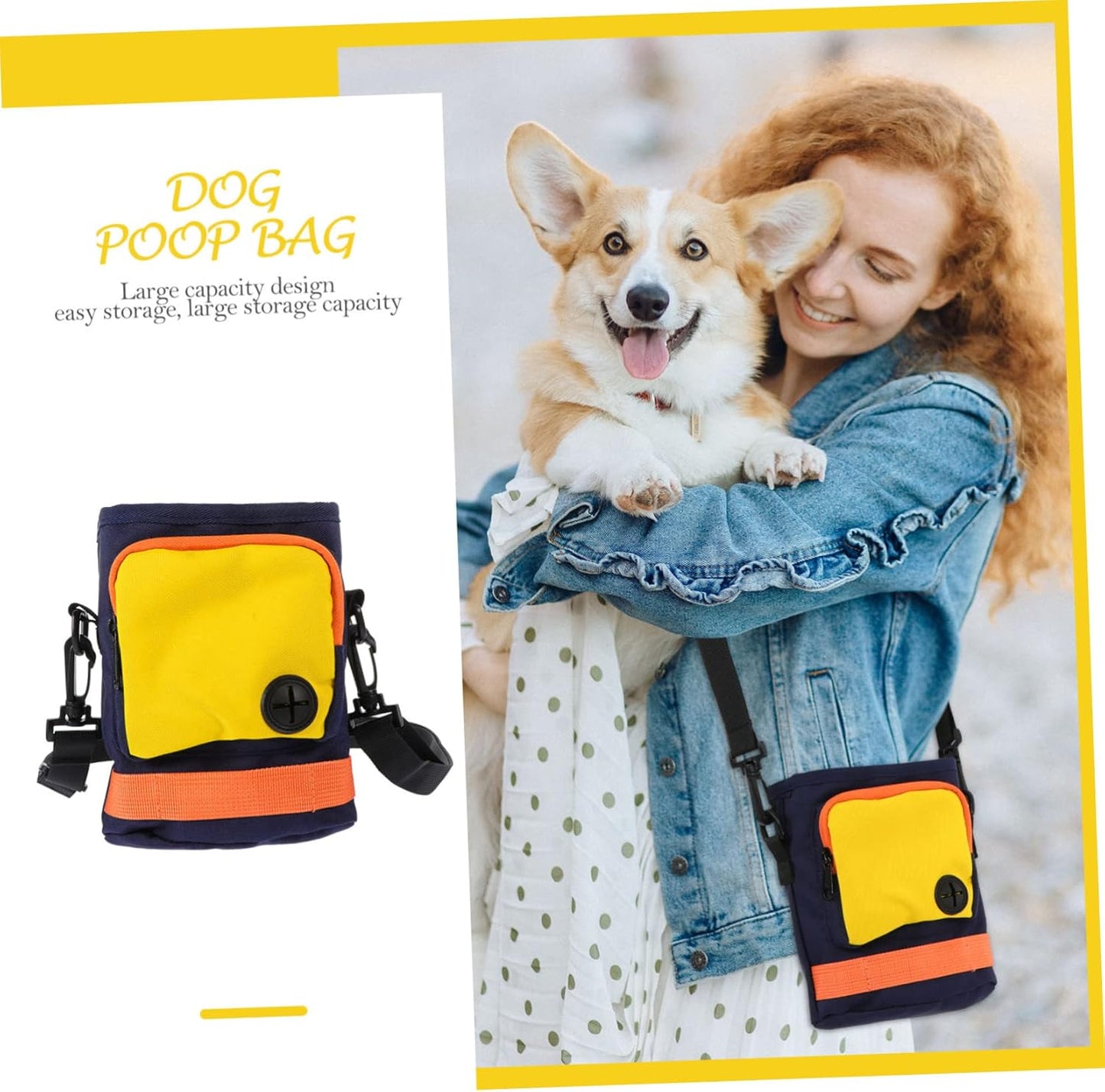 Dog Treat Pouch with Adjustable Waist Strap Lightweight and Durable Pet Training Bag for Treats and