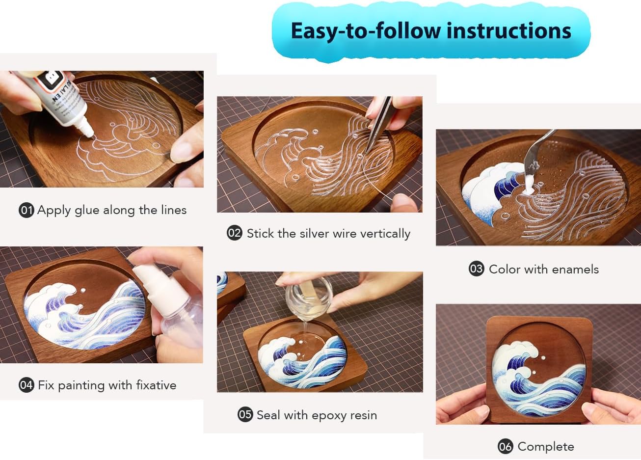 Purilite Select Wooden Coasters Craft Kit