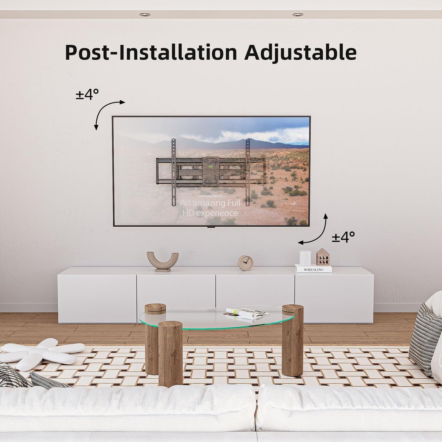 USX MOUNT TV Wall Mount for Most 37-86 inch TVs Hold up to 120lbs, Full Motion Wall Mount TV Bracket Swivel and Tilt, TV Mount with Dual Articulating Arms Extension Max VESA 600x400mm, 16" Wood Studs