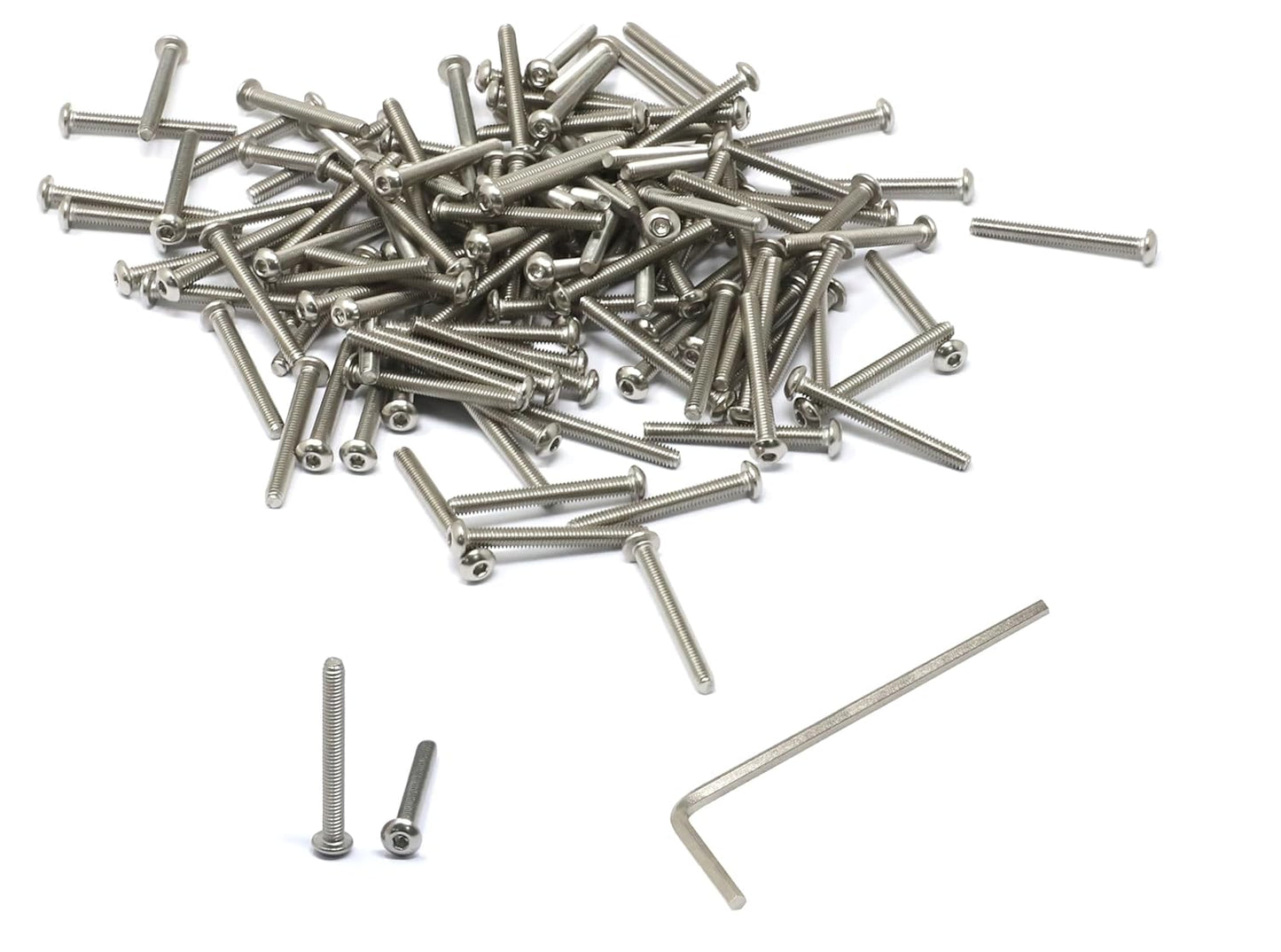 iexcell 50 Pcs M6 x 20mm Thread Pitch 1 mm Stainless Steel 304 Hex Socket Button Head Cap Screws Bolts Kit