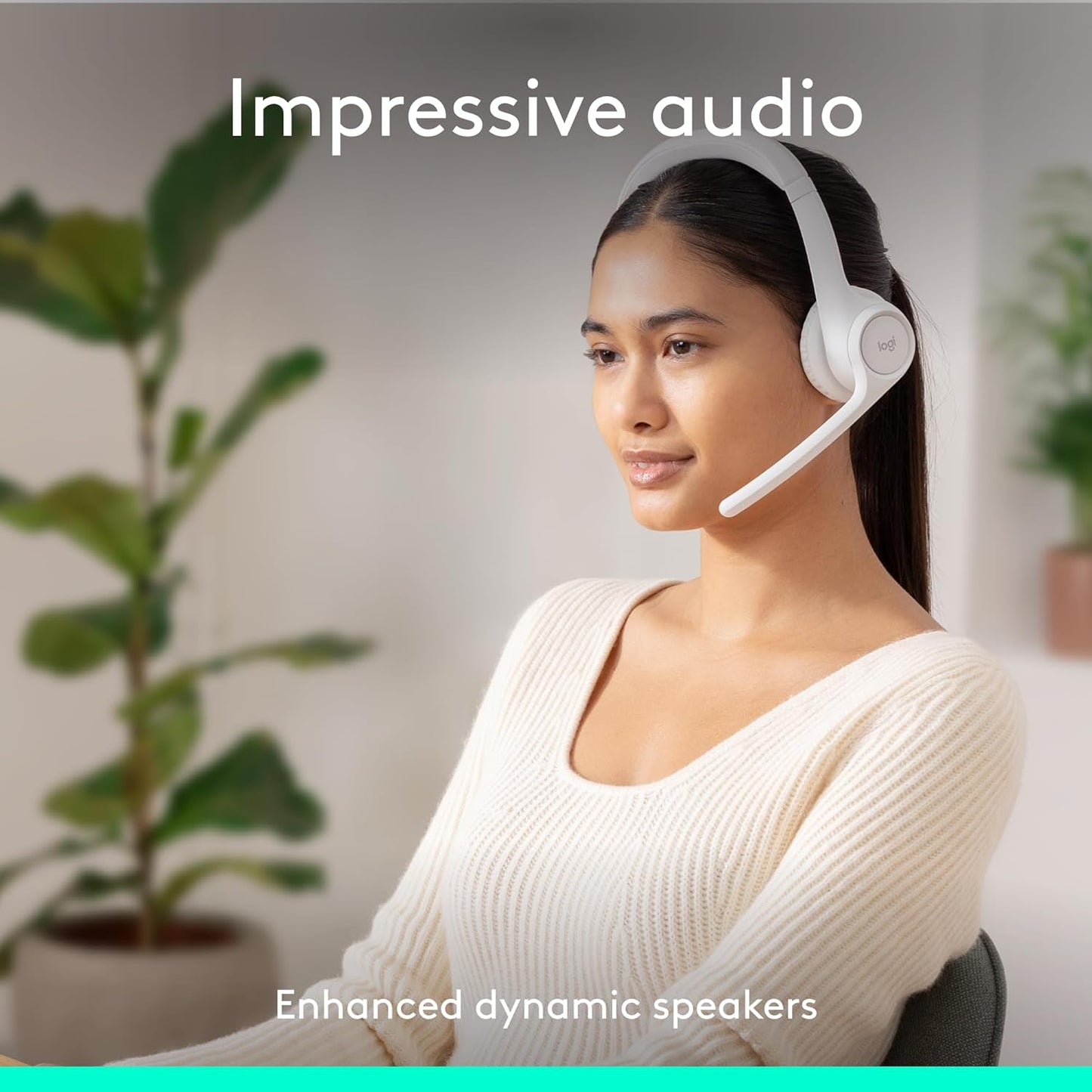 Logitech Zone 301 Wireless Bluetooth Headset with Noise-Canceling Microphone, Compatible with Windows, Mac, Chrome, Linux, iOS, iPadOS, Android – Graphite