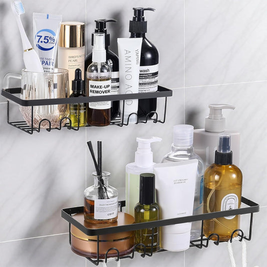 Shower Caddy, 2-Pack Adhesive Bathroom Organizers, Bathroom Accessories Set, Shower Organizer, RV Accessories for Trailer, Room Decor, Bathroom Decor, Shower Caddy Hanging, Apartment Essentials