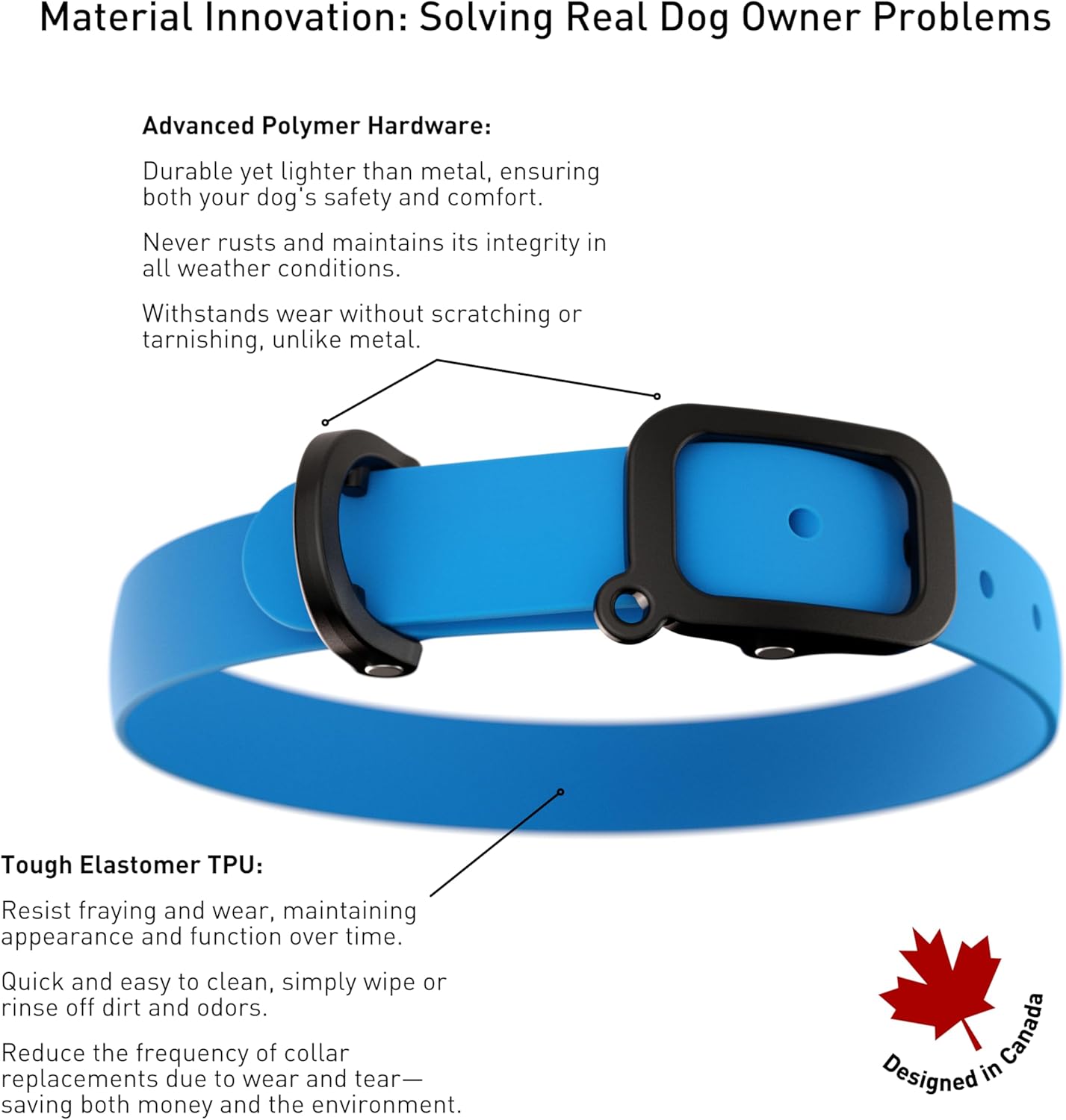 Waterproof Dog Collar - Durable, Comfortable and Adjustable Silicone Dog Collar with Wear Resistant Buckle and ID Tag Ring for Small Dogs by Nuvuq (Black, Small)