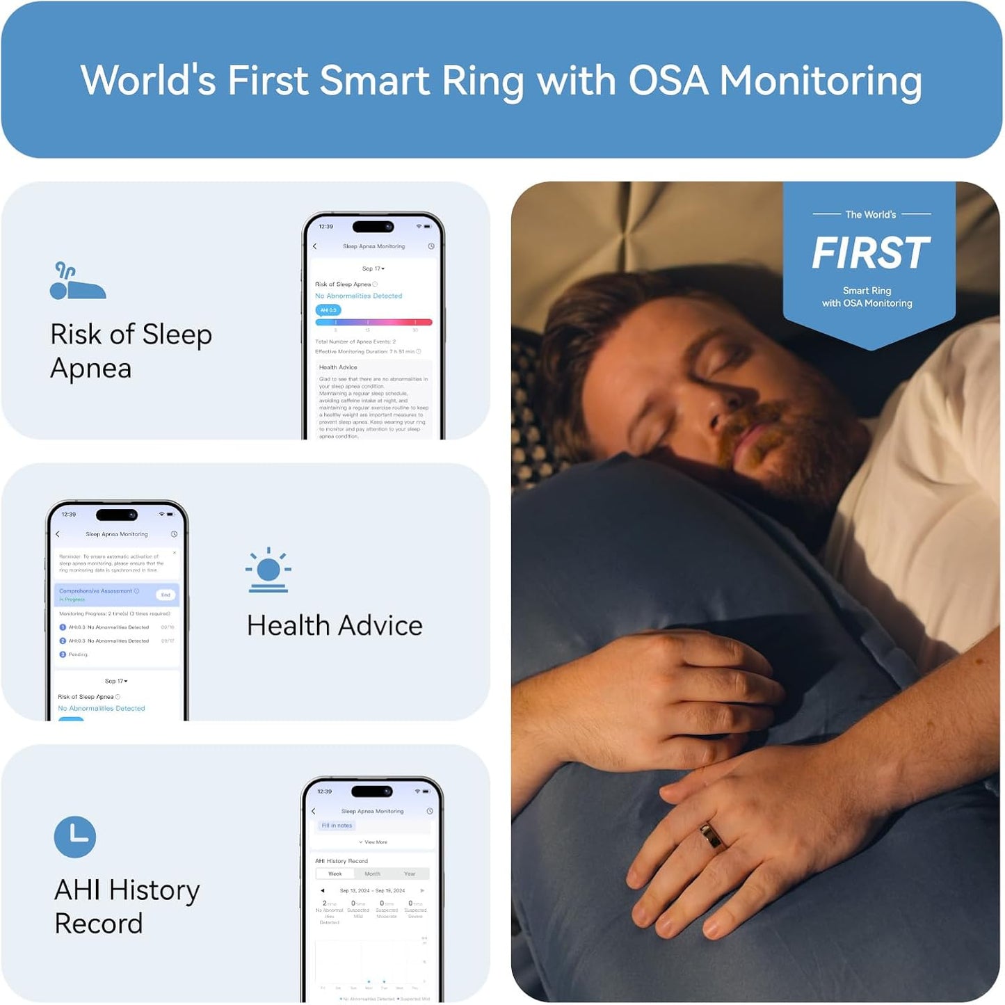 RingConn Gen 2 Smart Ring, No App Subscription, Size First with Sizing Kit, 12-Day Battery Life, Stress/Women's Health Tracker, Compatible with Android & iOS (Black, Size 8)