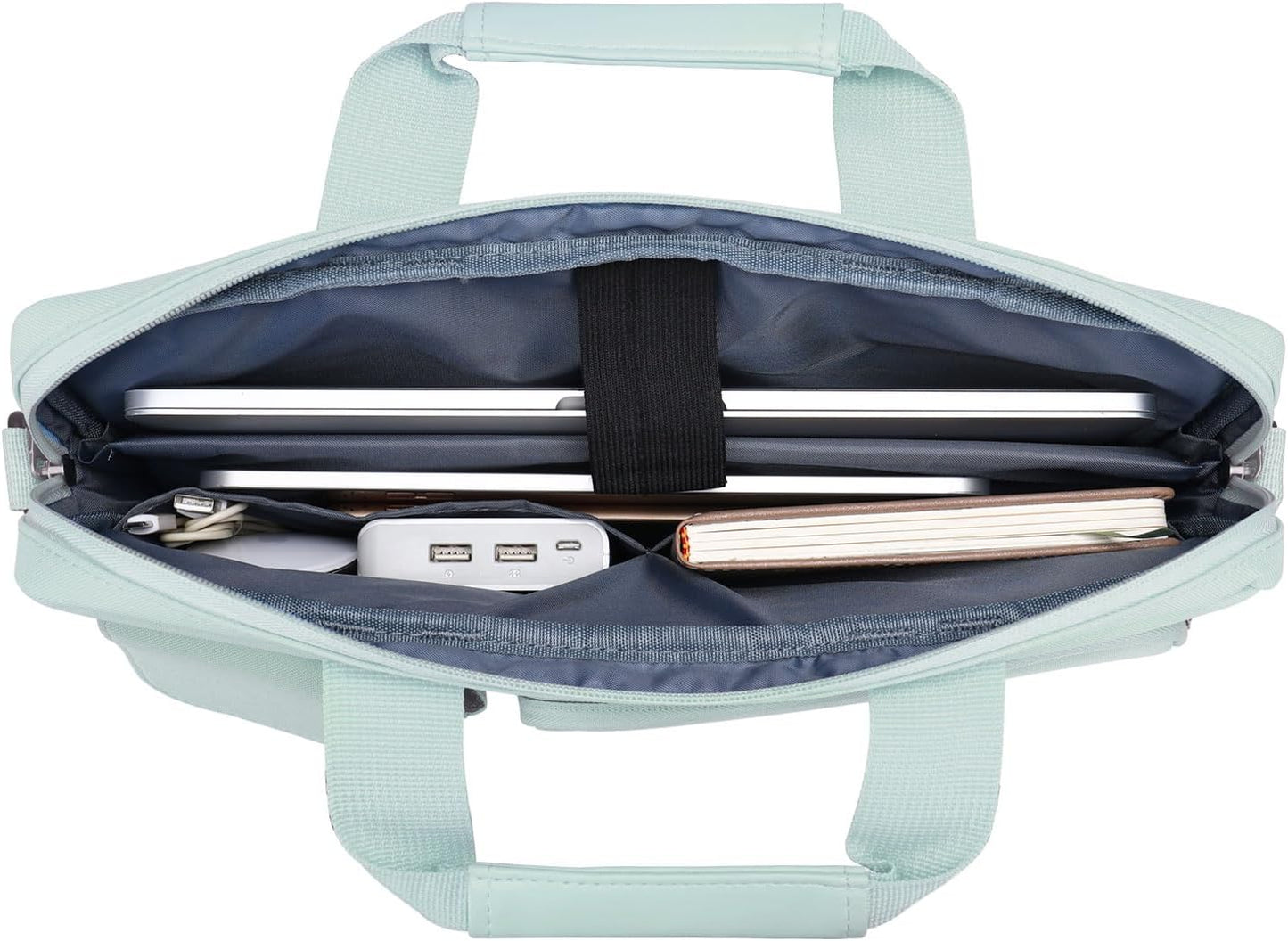MOSISO Laptop Bag 13.3 inch, 13-13.3 inch Computer Shoulder Bag Compatible with MacBook Air/Pro 13/Pro 14, HP Dell ASUS Notebook &2 Raised&1 Flapover&1 Horizontal Pocket&Handle&Belt, Black
