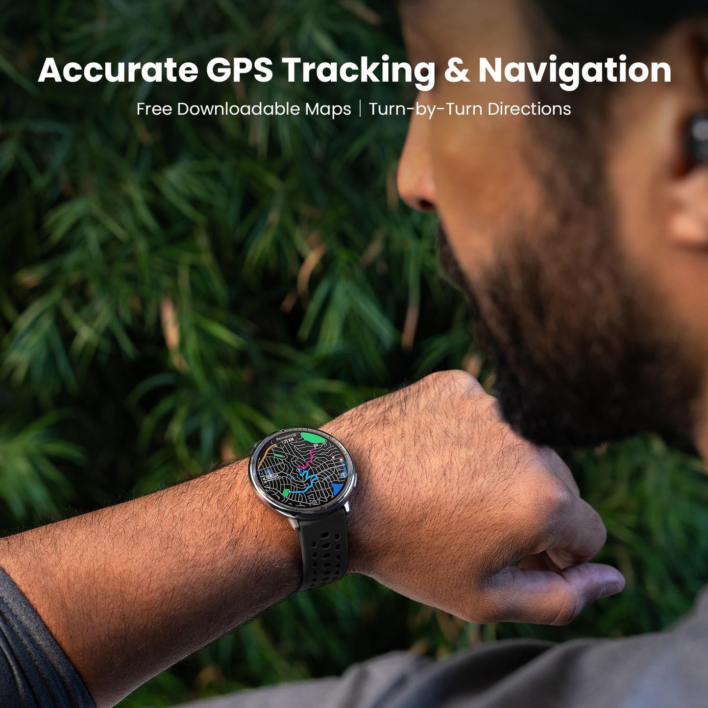 Amazfit Active 2 Smart Watch 44mm, GPS Maps with Direction, Fitness Tracker, 10 Day Battery, Sleep Monitor, 160+ Sport Modes, Water Resistant, for Android & Apple iPhone, Black Sport Silicone