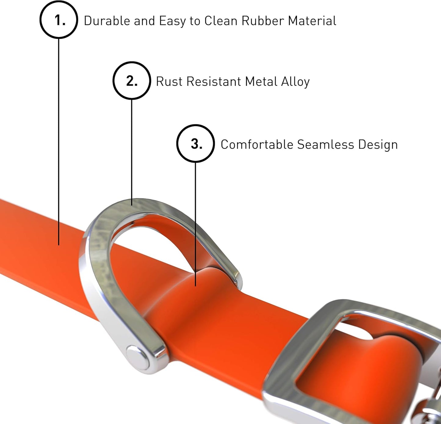 Bond Pet Waterproof Dog Collar - Durable, Comfortable, Adjustable, Wear Resistant and Easy to Clean for Puppies and XSmall Dogs (Orange, XSmall)