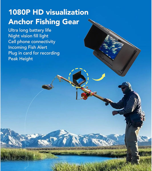 Fishing Camera, Fish Finder Underwater Fishing Camera 4.5inch Screen Infrared Night Vision 8000mAh Battery IPS Display for Fishing Lake Boat Kayak