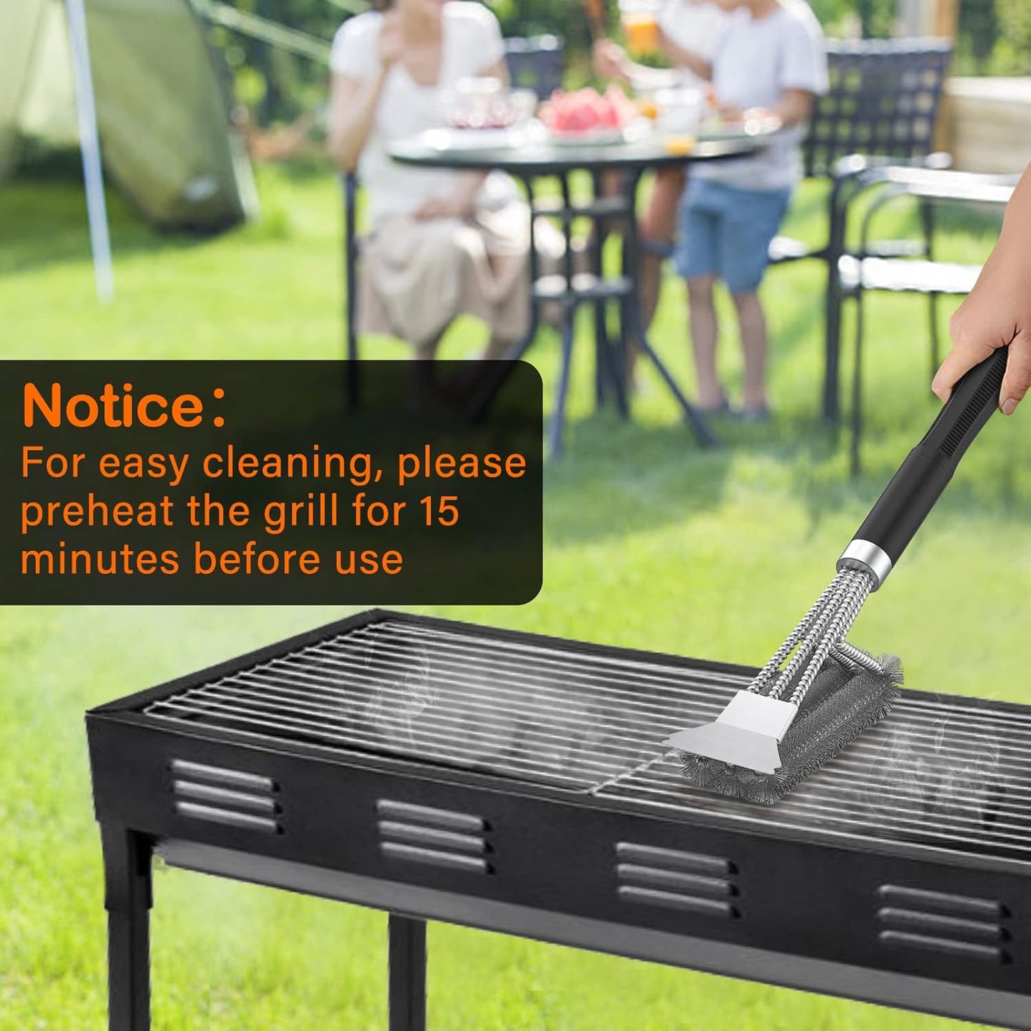 2 Packs BBQ Grill Brush, BBQ Brush Cleaner for Grill, BBQ Accessories Cleaning Brush, BBQ Brush Bristle Free Suitable for Gas, Charcoal, Infrared & Barbecue Grill
