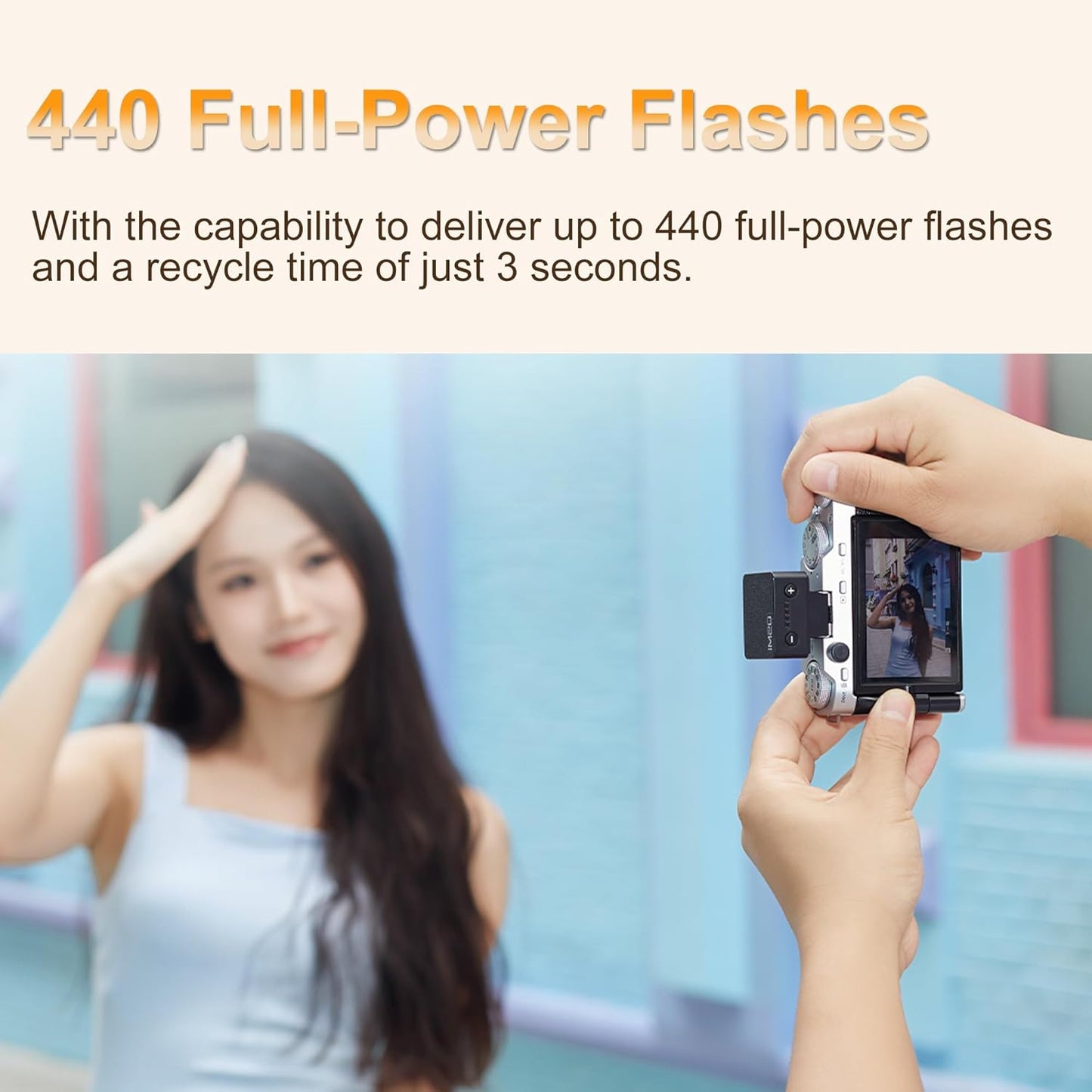 Godox IM20/IM22 Mini Camera Flash,3s Recycle Time,440 Full Power Flash Time Built in Lithium Battery for Fuji,for Canon,for Nikon,for Sony, for Olympus Camera (im22)
