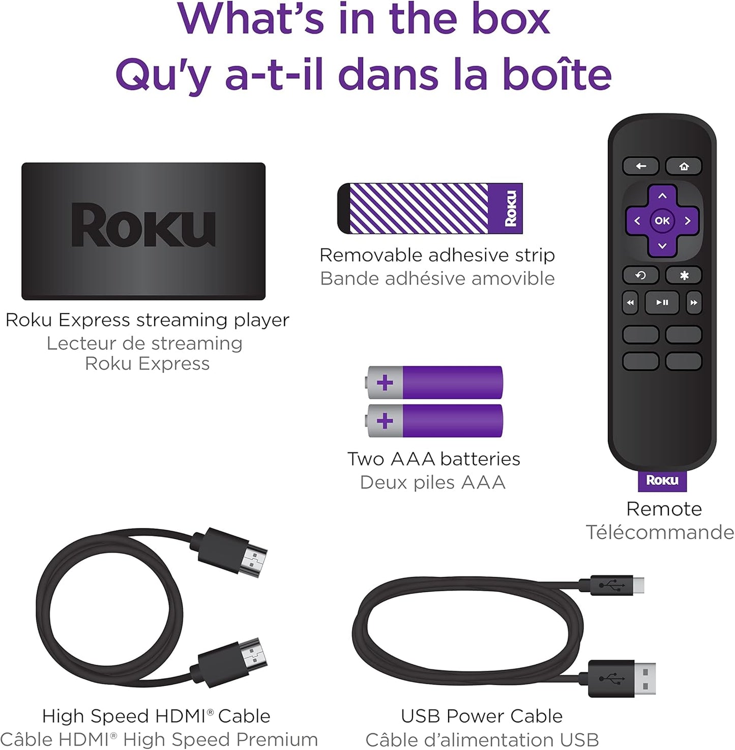 Roku Express | HD Streaming Media Player with Simple Remote and Premium HDMI Cable