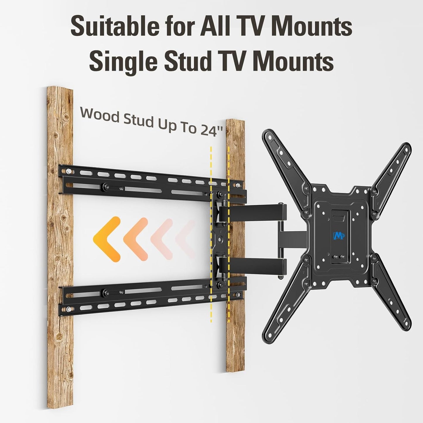 Mounting Dream Universal TV Wall Mount Extension Bracket for TV Wall Plate, Fitting 16" - 24" Wood Stud and Easy Centering TV in Position, Max Loading Capacity of 154 LBS MD5232