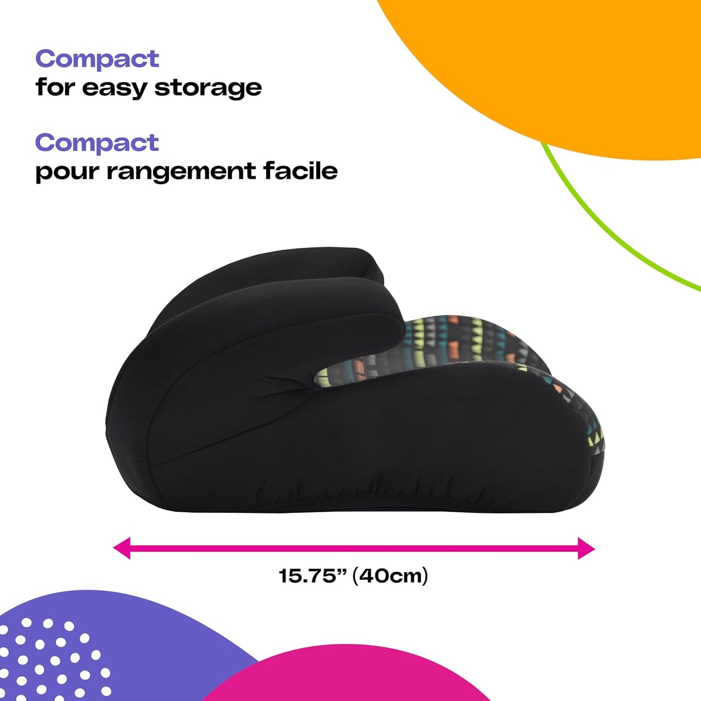 Cosco Kids Topside Lightweight Backless Belt-Positioning Booster Car Seat, Washable Cover, Black