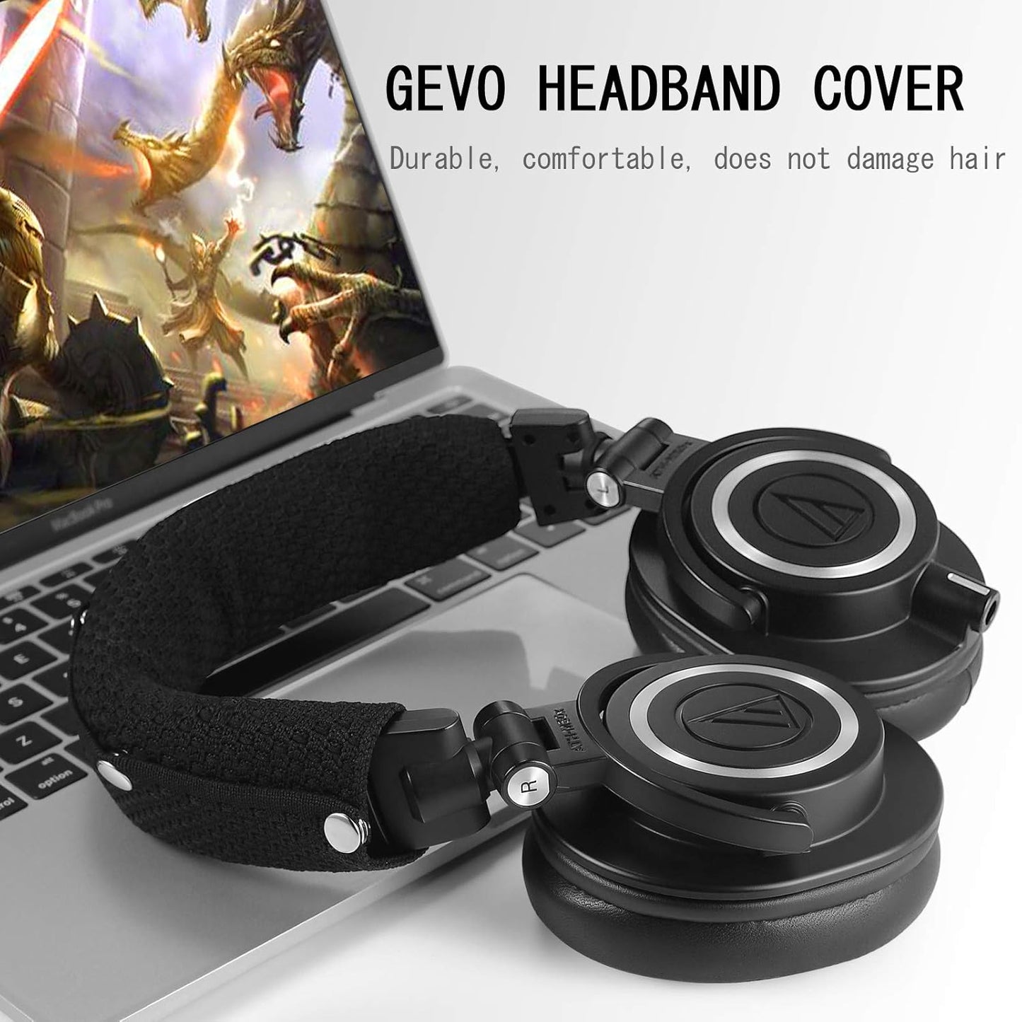 GEVO Replacement Headphone Headband Cover for AKGs, Senheiser, Sony, ATH, Audio-Technica, Shure, Panasonice Headsets,Headband Cushion Easy Installation