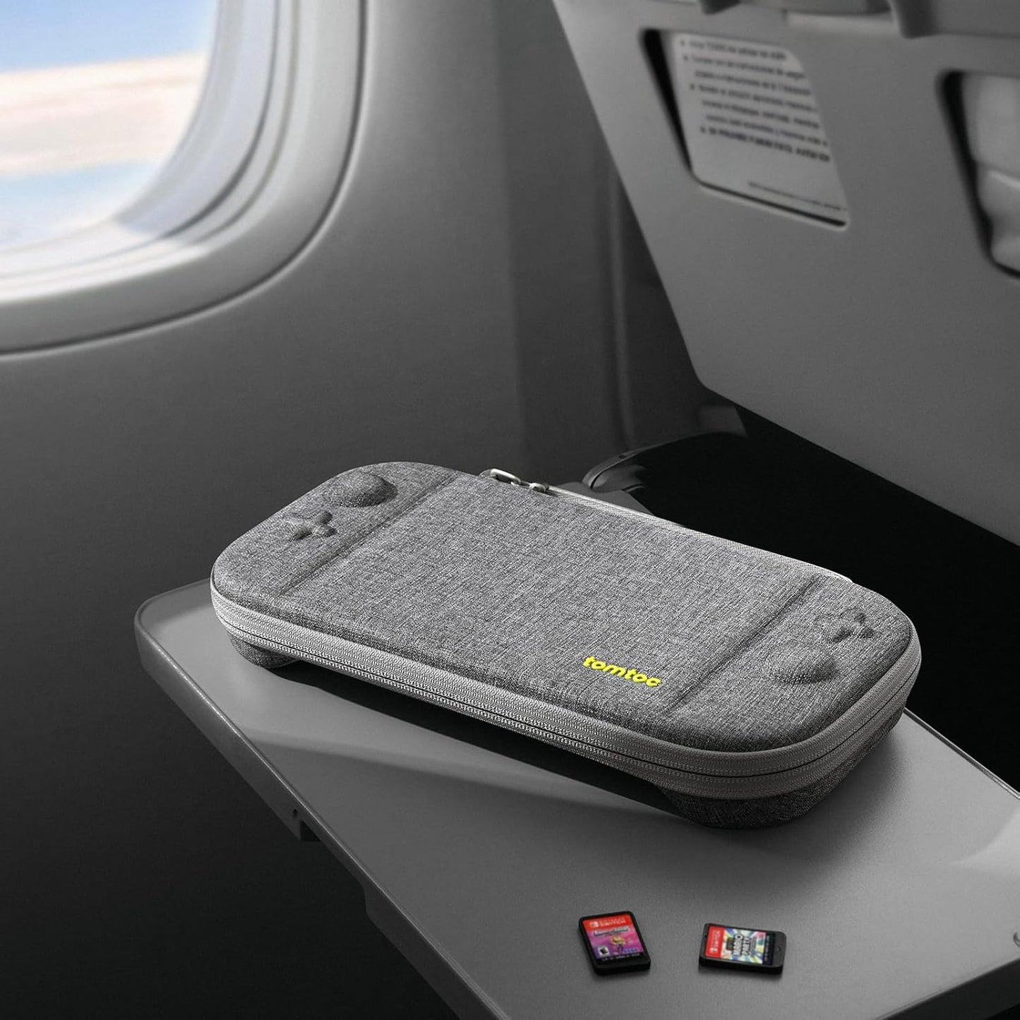 tomtoc Slim Carrying Case for Nintendo Switch 2 Model 2025, Odorless Felt Protective Hard Shell with 12 Game Card Slots, Portable Travel Storage Case with Original Patent and Military Grade Protection
