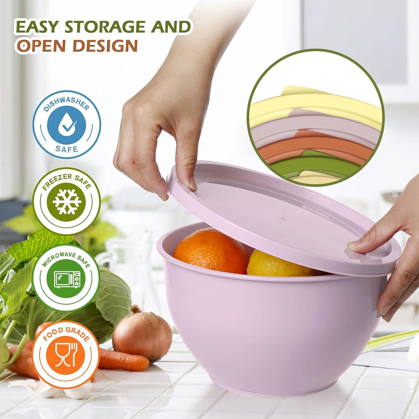 Purilite Select Plastic Mixing Bowl Set