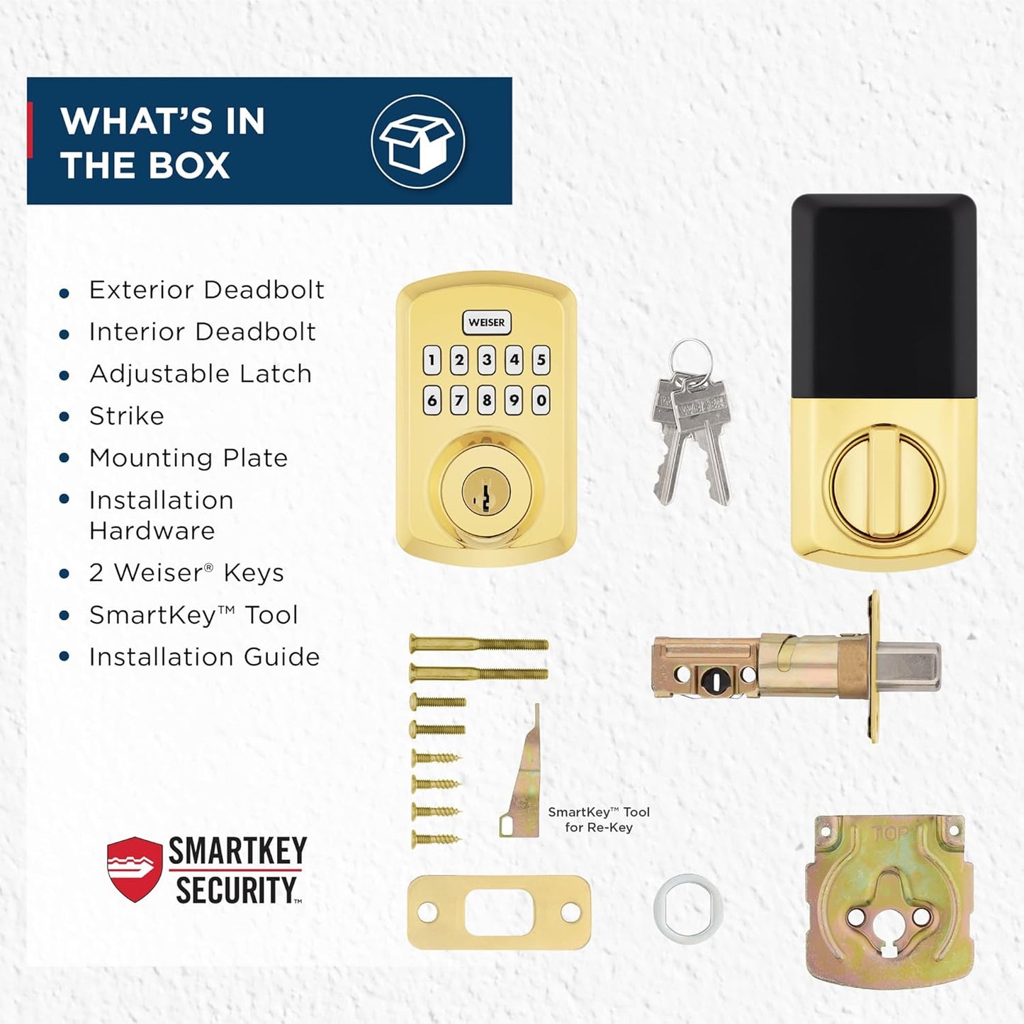 Weiser Powerbolt 3 Satin Nickel Keyless Entry Door Lock/Deadbolt Lock, 10-Button Keypad Door Lock with Auto Lock and 12-Month Battery Life, Electronic Door Locks for Front Door, Home Décor