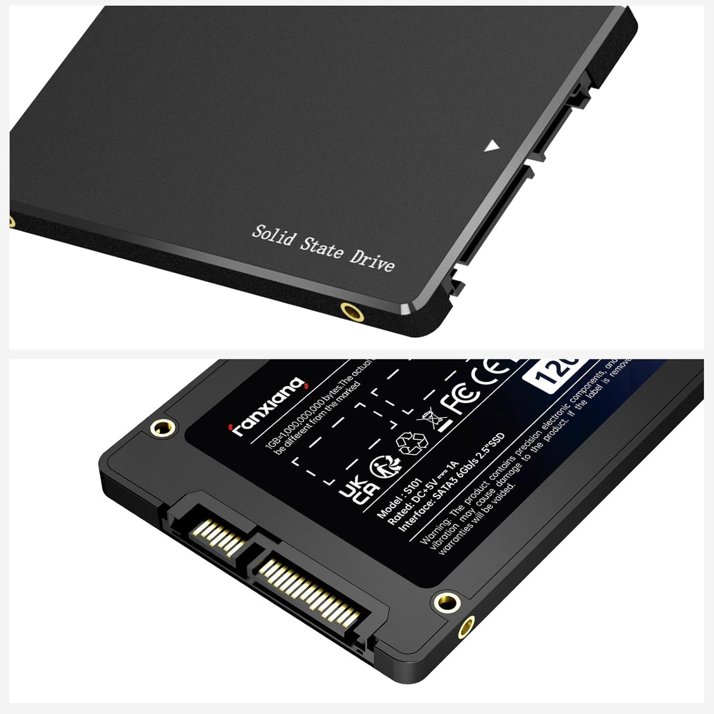 Fanxiang S101 1TB SSD SATA III 6Gb/s 2.5" Internal Solid State Drive, Read Speed up to 550MB/sec, Compatible with Laptop and PC Desktops(Black)