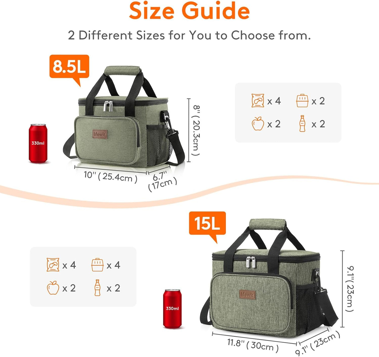 Lifewit Lunch Bag for Men, Insulated Lunch Box Leakproof Soft Cooler Cooling Tote for Adult Women, Waterproof Reusable Lunch Bags for Work Office Outdoor Picnic Camping, Black, 12-Can (9L)