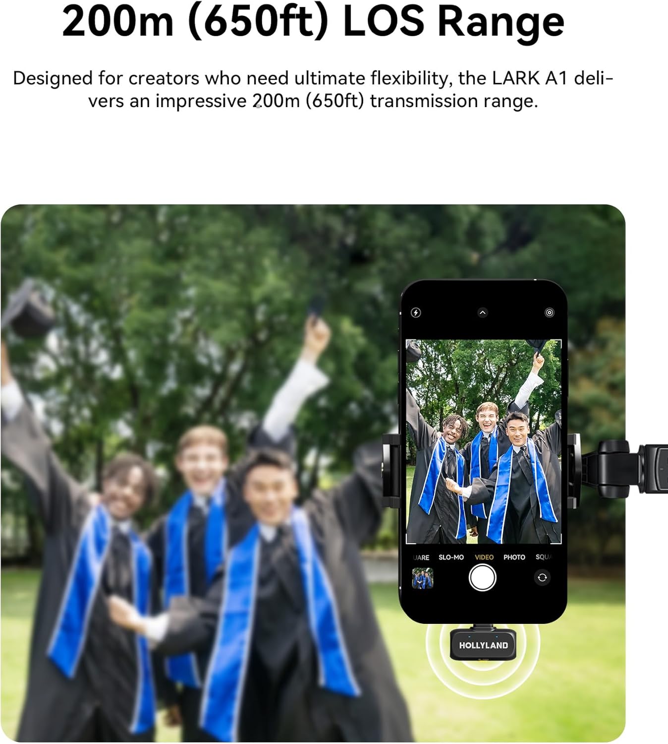 Hollyland Lark A1 Duo - Wireless Microphone USB C for iPhone 16/15 & Android (2TX + USB-C RX + Charging Case), Magnetic Mic for YouTube, TikTok, Podcast, Interviews (Black)