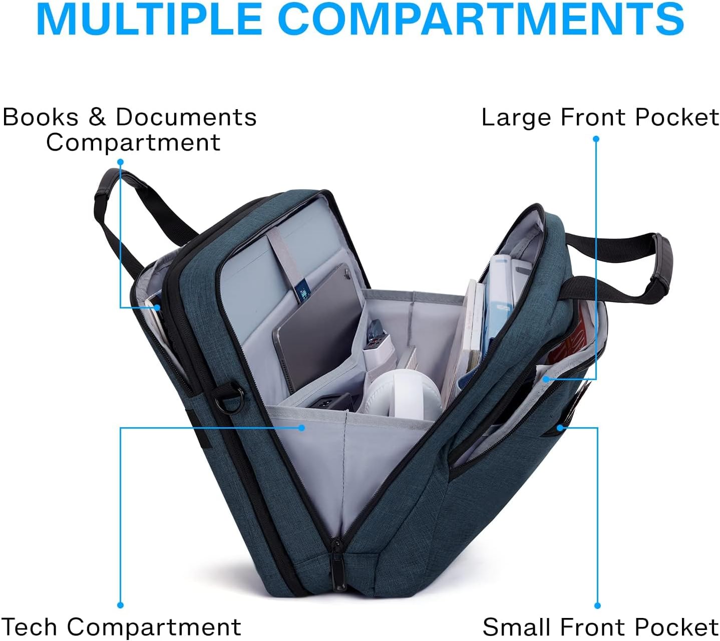 BAGSMART 17.3 Inch Laptop Bag, Expandable Computer Bag Laptop Briefcase Men Women Laptop Shoulder Bag