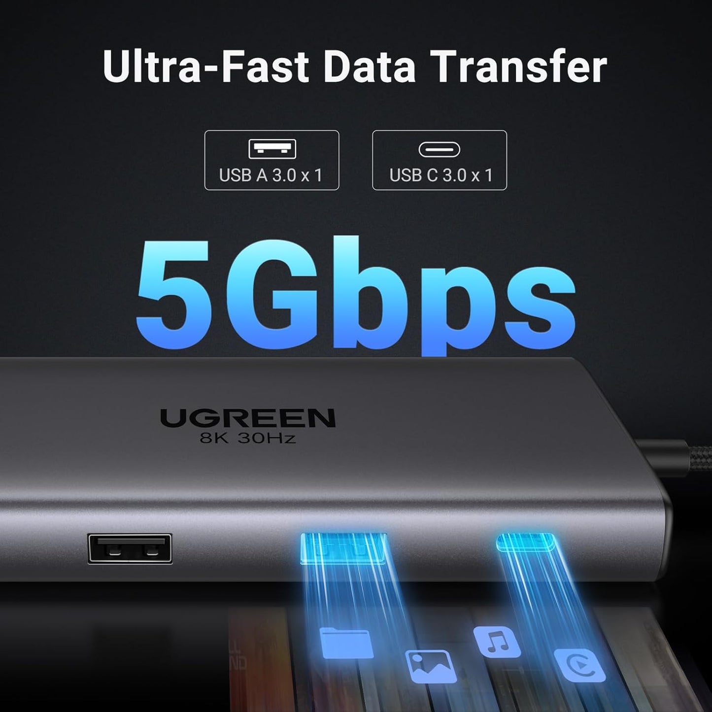 UGREEN Docking Station, Revodok Pro 210 USB C Hub (10 in 1) with Dual 4K@60Hz HDMI Single 8K@30Hz, 100W PD, 1Gbps Ethernet, 5Gbps USB, SD/TF, Network Hub USB C Dock for Thinkpad, HP, Dell Laptops