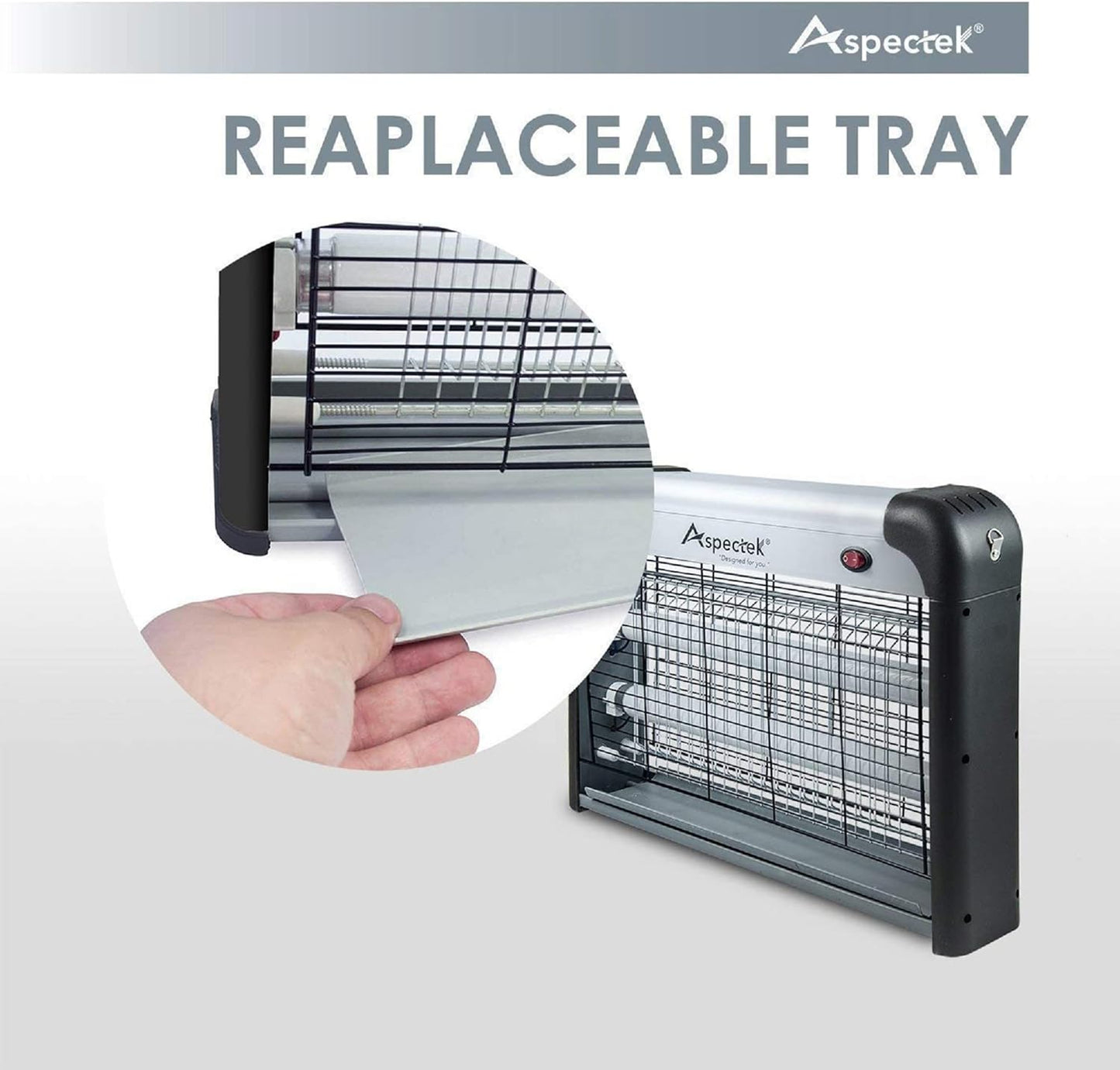 ASPECTEK 20W Electric Indoor Bug Zapper with Extra UV Bulbs – Mosquito and Fly Zapper for Kitchens, Bedrooms, Living Rooms, and Covered Spaces