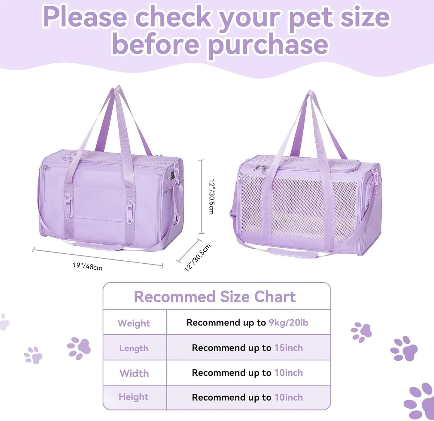 Petsfit Pet Carrier Airline Approved, Soft-Sided Cat Carrier with Patented Car Buckle, Lightweight and Collapsible with Adjustable Shoulder Strap, Soft Cushion,Green